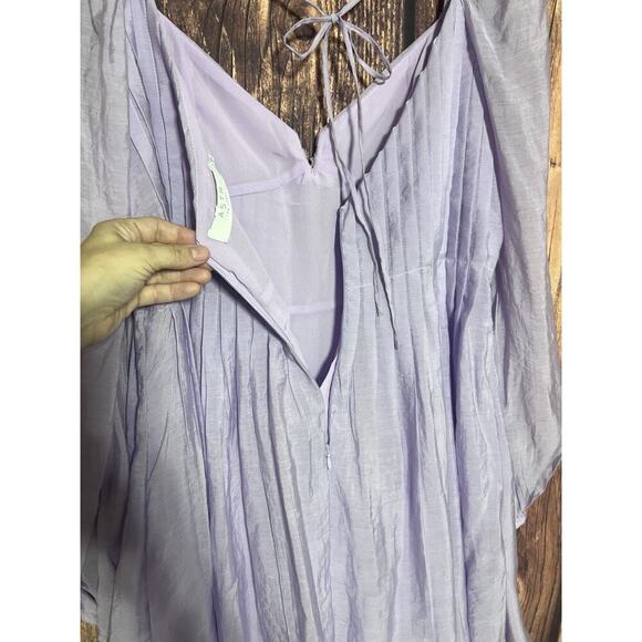 Astr the label Carina Mini dress lavender Sz XL Balloon Sleeves Party Open Back - Picture 13 of 13